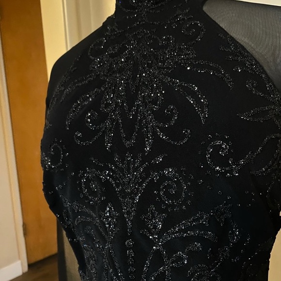 NWT - Vintage TADASHI Elegant Beaded Top, Sheer Long Sleeves - Size: UK-L; US-M - Picture 2 of 5